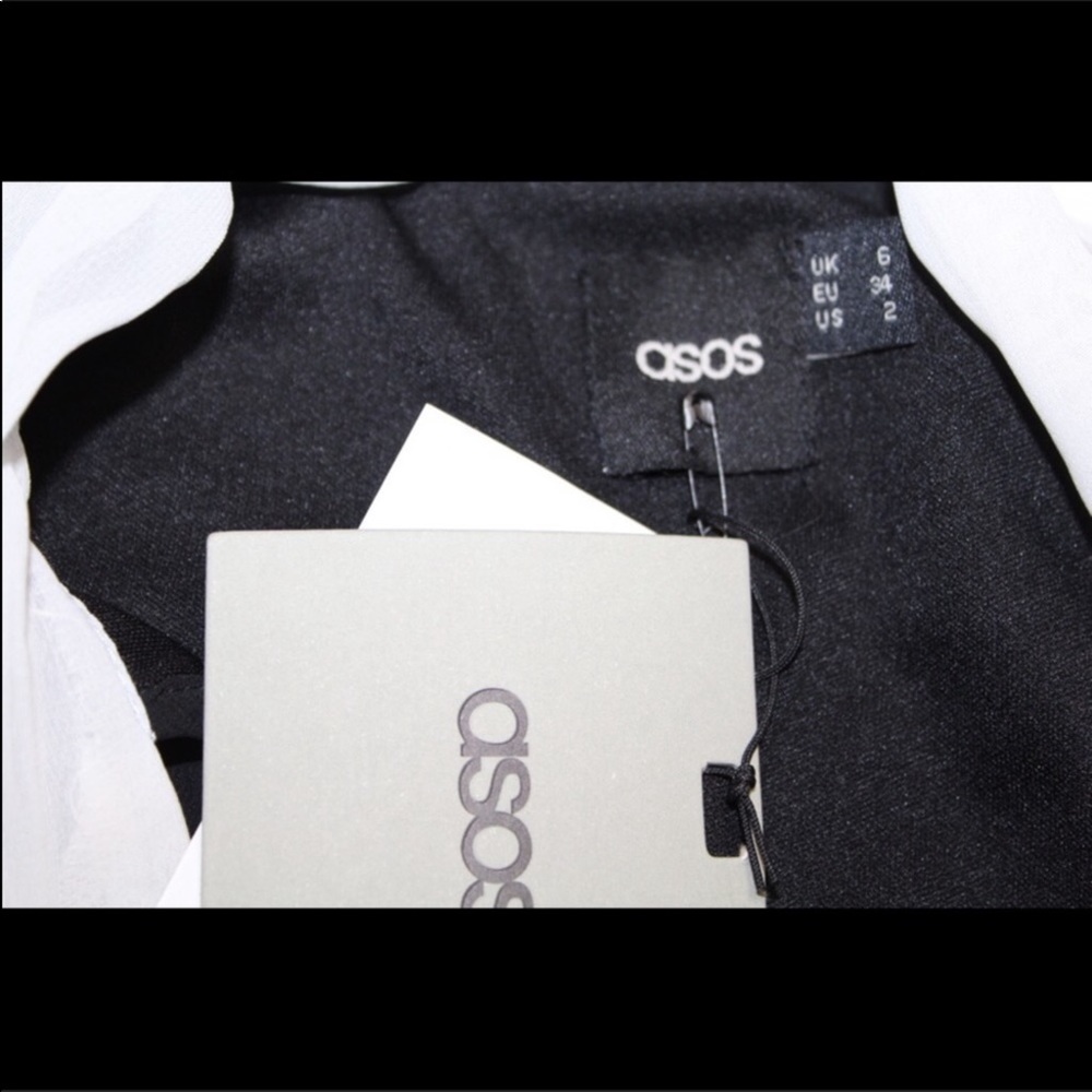 ASOS Black & White Long Sleeve Bow Dress - Picture 8 of 9